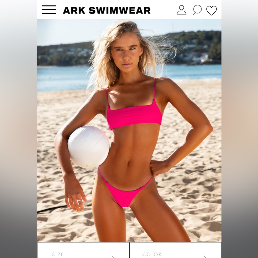 NWT Ark Swim Pink String Brazilians size m